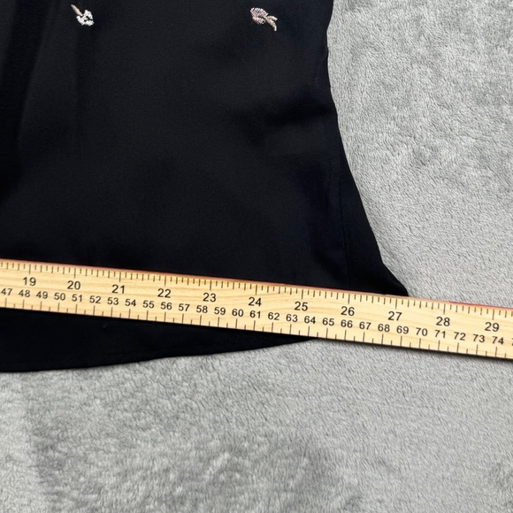 Chenault Women’s 1X Black Sleeveless Embroidered Floral Blouse Sheer - Picture 7 of 9